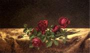 Roses Lying on Gold Velvet Martin Johnson Heade